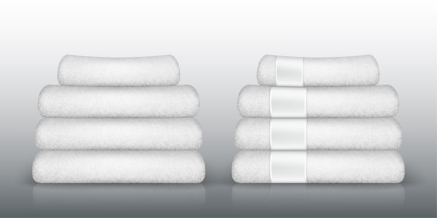 一堆白毛巾。矢量图图片下载