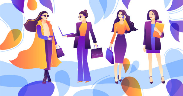 矢量插图成功的商业女士图片下载