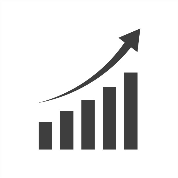 在白色背景上的向量增长图形图标。图片下载