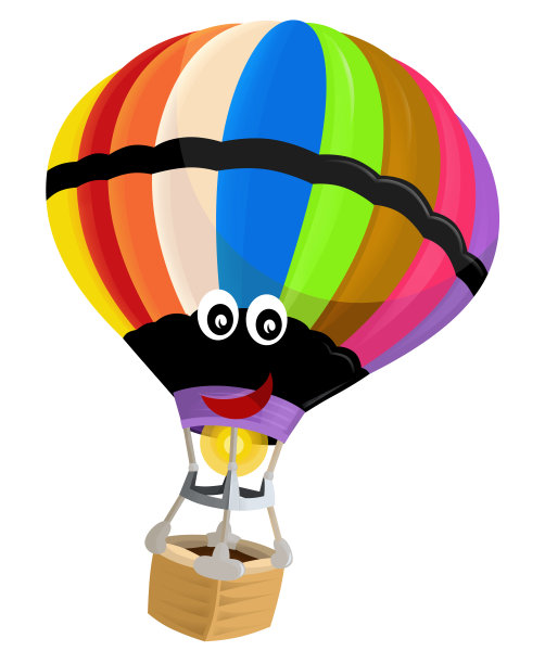 白色背景上的卡通气球图片下载