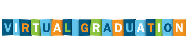 虚拟毕业彩色印刷横幅图片下载