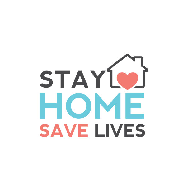 居家隔离和预警，阻止新冠肺炎传播。安全的字体排版海报与文本标志，灰标签或标签。病毒载体插图图片下载