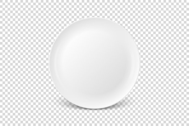 矢量3d现实白瓷食物盘子图标特写孤立在透明的背景。前视图。设计模板，模拟图形，品牌标识，印刷等图片下载