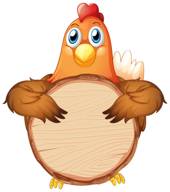 空白的标志模板与棕色鸡在白色的背景图片下载