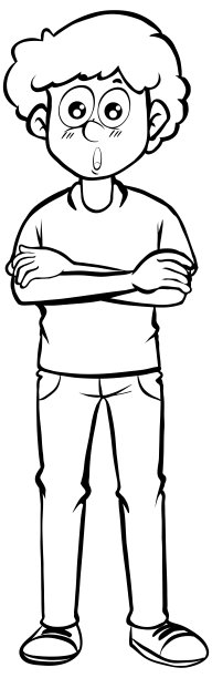 站在白色背景上的男人涂鸦图片下载