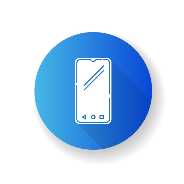 智能手机平面设计长阴影字形图标。移动手机。袖珍个人计算机。移动电话。触摸屏。触摸显示器。手持便携设备。剪影RGB彩色插图图片下载