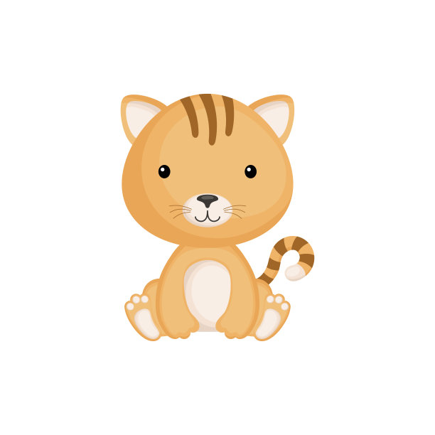 可爱有趣的婴儿猫孤立在白色的背景。用于相册、剪贴簿、卡片、请柬等设计的家养可爱动物形象。平面卡通彩色矢量插图。图片下载