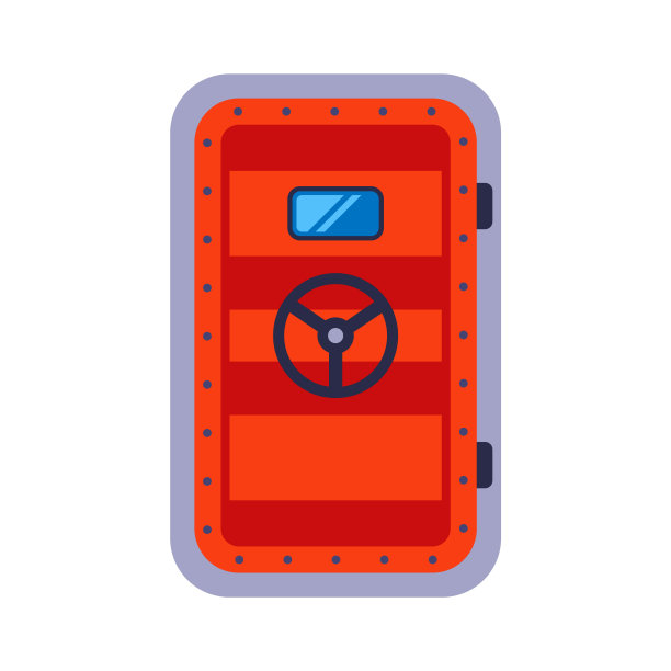 沉重的红色掩体门。躲在防空洞里图片下载