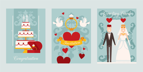 婚礼请柬模板图片下载