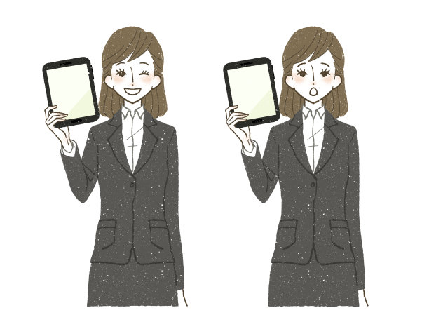 穿着西装拿着平板电脑的女人图片下载