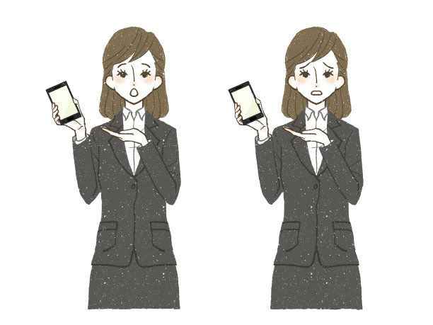 穿着西装拿着智能手机的女人图片下载