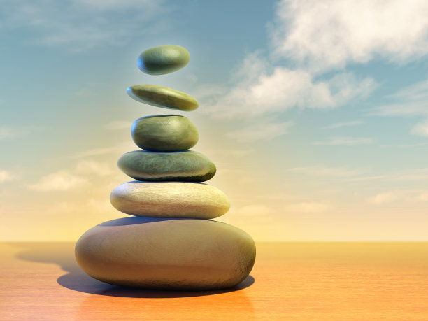 浮动冥想的石头图片下载