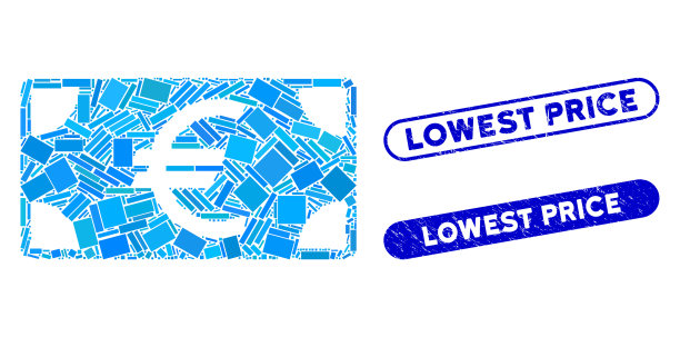 长方形马赛克欧元纸币与危难图片下载