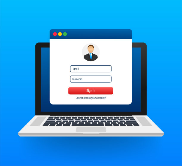 登录帐户、用户授权、登录验证页面概念。笔记本电脑与登录和密码表单页上的屏幕。矢量插图。图片下载