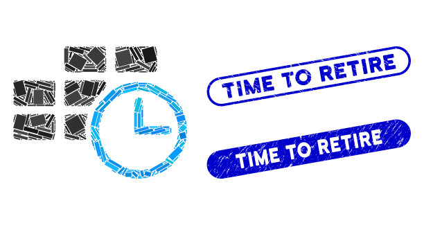 长方形拼贴时间表与垃圾时间到图片下载