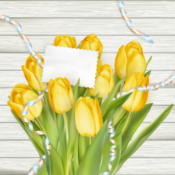 印有郁金香的卡片。每股收益10图片下载