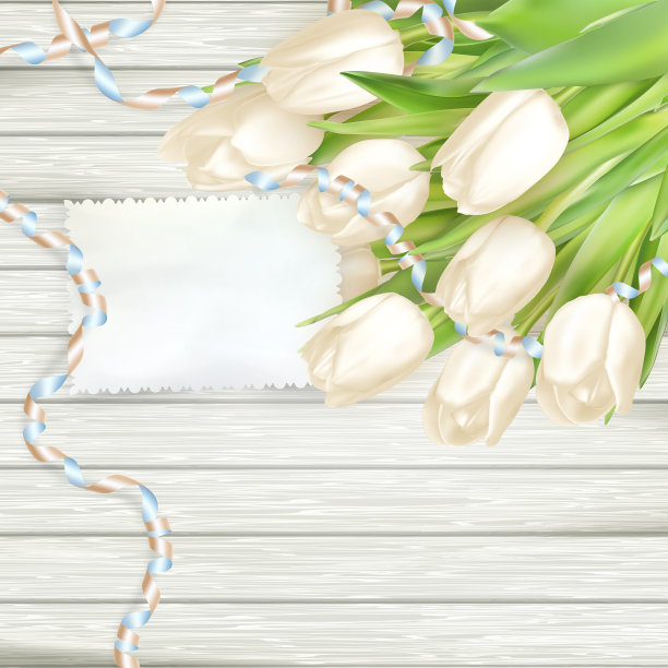 印有郁金香的卡片。每股收益10图片下载