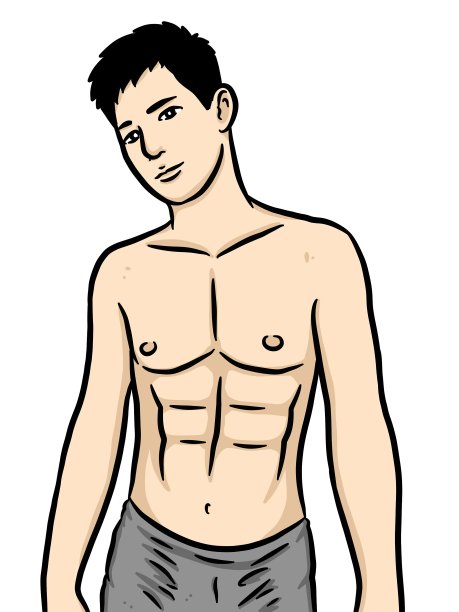 卡通性感男人在白色背景图片下载