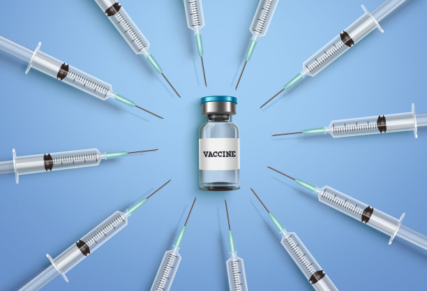 疫苗注射载体设计。接种covid-19冠状病毒疫苗的疫苗瓶和注射器图片下载