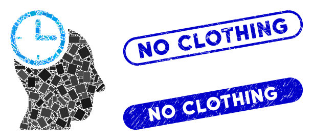 矩形拼贴时间思考头与纹理图片下载