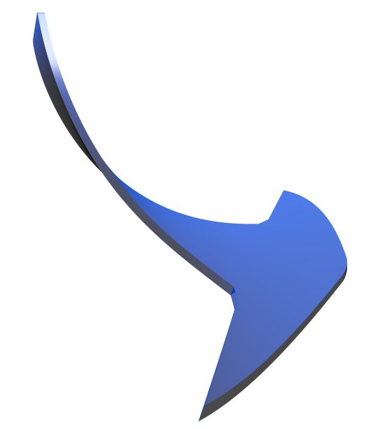 蓝色扭曲箭头孤立在白色背景- 3D渲染插图图片下载