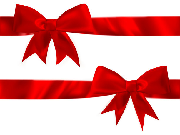 闪亮的红色缎子蝴蝶结。每股收益10图片下载