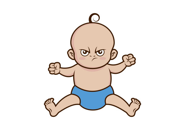 愤怒的小男孩图标向量图片下载