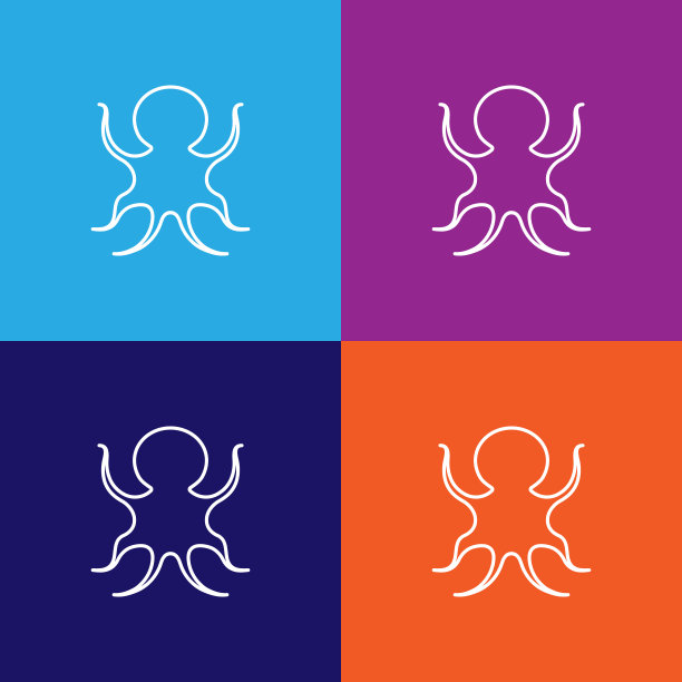 海鲜,章鱼图标。亚洲美食元素插画。收藏图标之一的网站，网页设计，移动应用程序图片下载