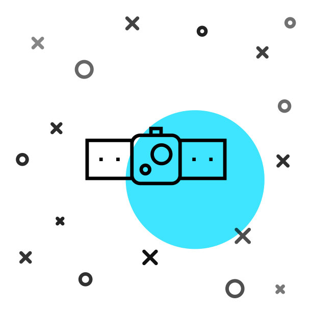 黑线智能手表图标隔离在白色背景。随机动态形状。矢量图图片下载