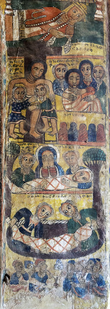 埃塞俄比亚提格雷，盖拉尔塔地区，阿布瑞哈·瓦·阿茨巴哈教堂的中世纪绘画图片下载