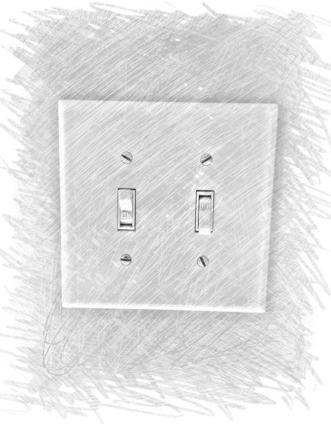电灯开关，素描图片下载