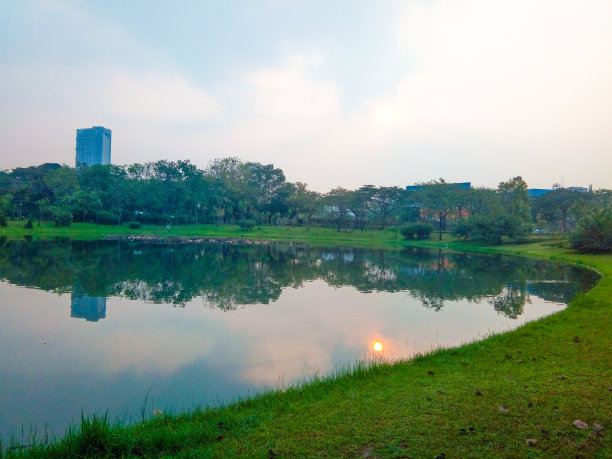 曼谷绿色公园的黎明图片下载