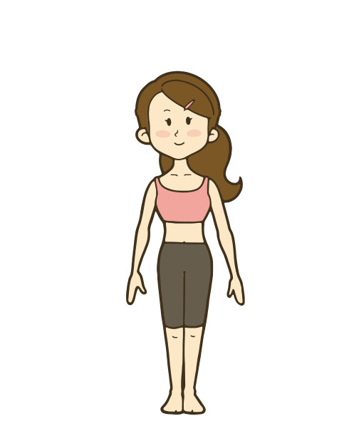 健康女性全身插画。图片下载