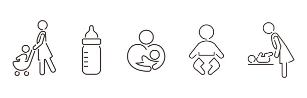 婴儿车图标婴儿推矢量图片下载