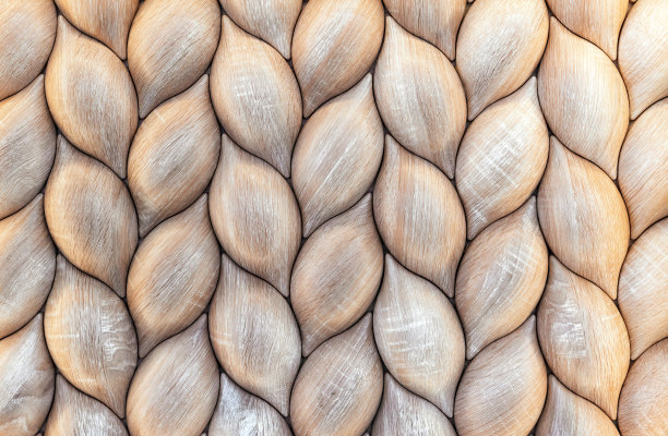 木质墙板，小麦穗的3D效果。体积木质纹理。图片下载