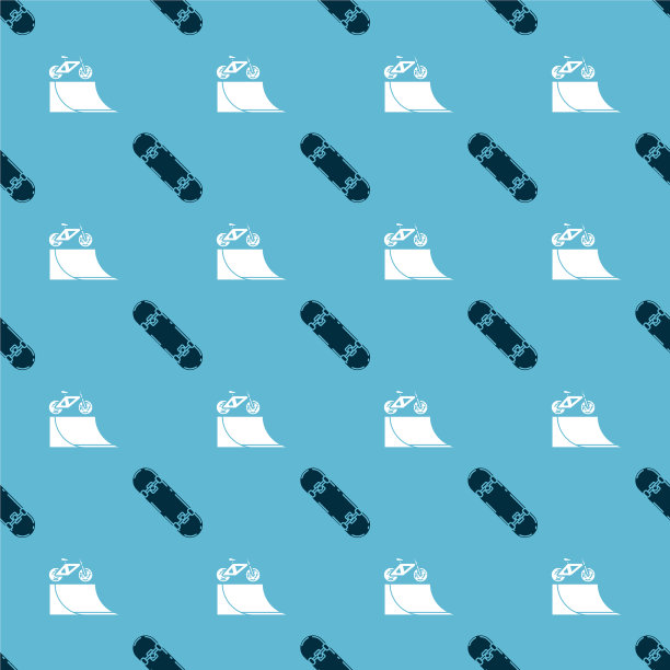 在街道坡道上设置滑板把戏和自行车图片下载