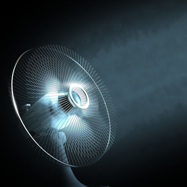 电扇海报形象。3 d渲染。图片下载