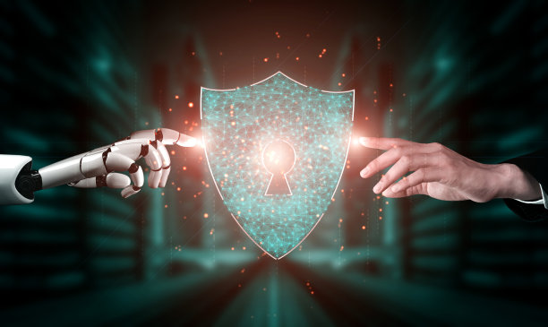 未来的人工智能机器人和半机械人。图片下载