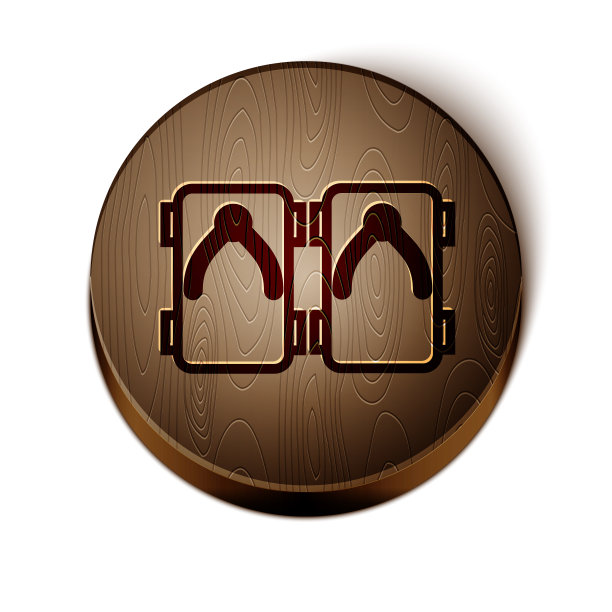 棕色线条得到传统的日本鞋图标图片下载