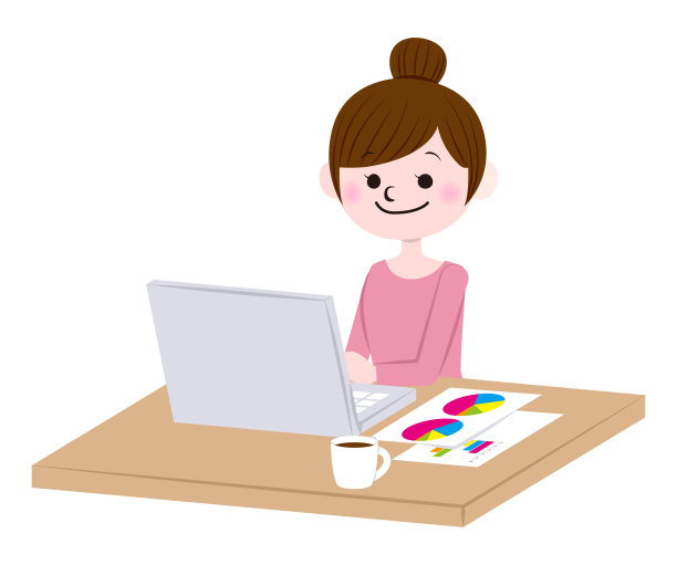 妇女在家工作的插图图片下载