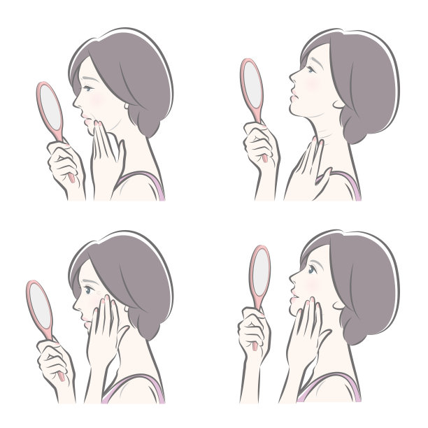 一个女人做皮肤护理的插图图片下载