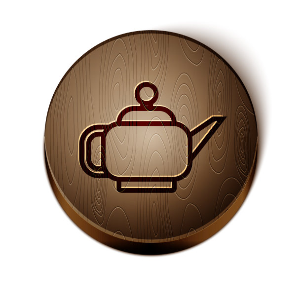 棕色线日本传统茶道图标图片下载