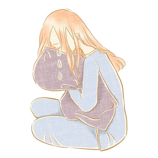 拿着垫子哭的女人图片下载