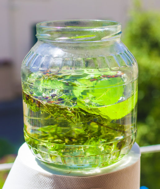 工匠生产的利口酒与香草和芳香香料图片下载