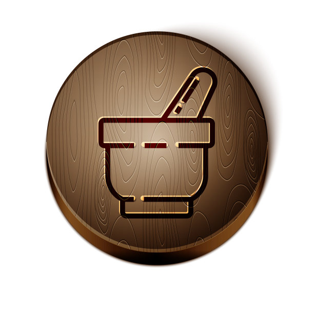 棕线臼杵图标孤立图片下载