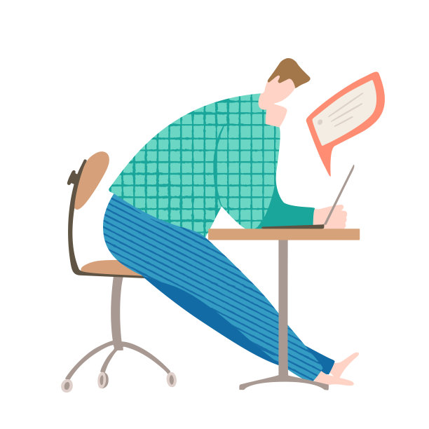 在家工作的卡通人物概念图片下载