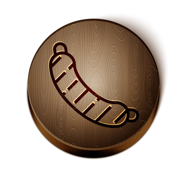 棕色线香肠图标孤立在白色图片下载