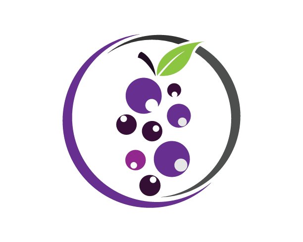 一串带有叶子图标的葡萄酒葡萄图片下载