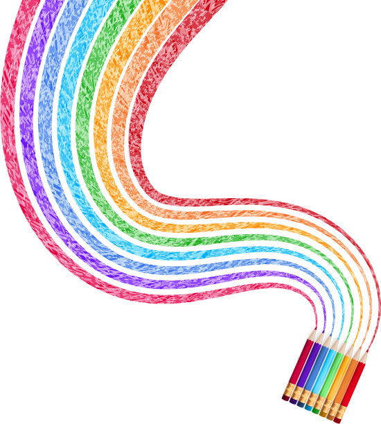 彩色铅笔孤立在白色上。每股收益10图片下载