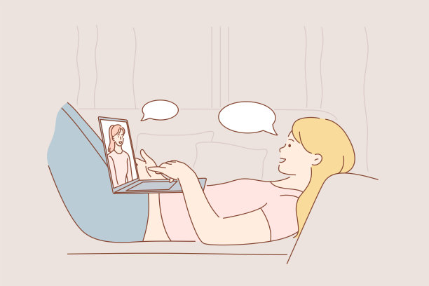 沟通、在线、自由职业、视频会议的经营理念。图片下载